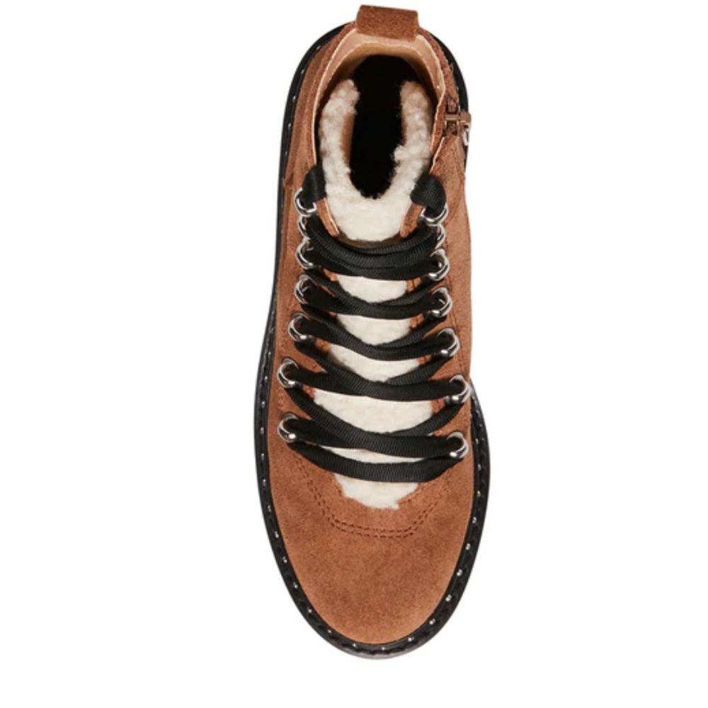 NEW Steve Madden Rainier Chestnut Suede Ankle Boots - Picture 4 of 7